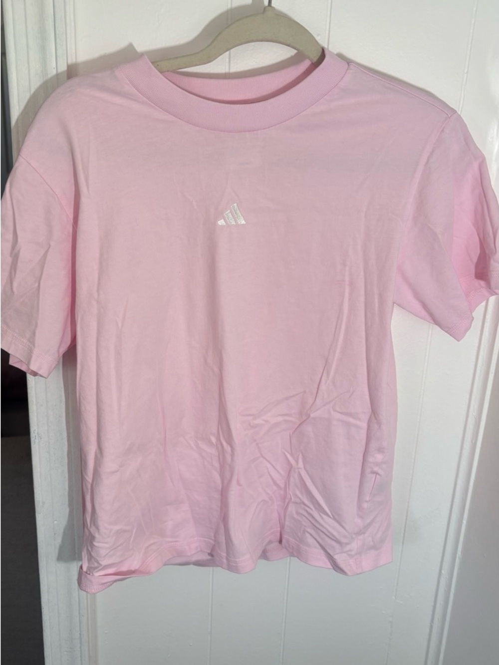 adidas Light Pink Short Sleeve Logo Tee